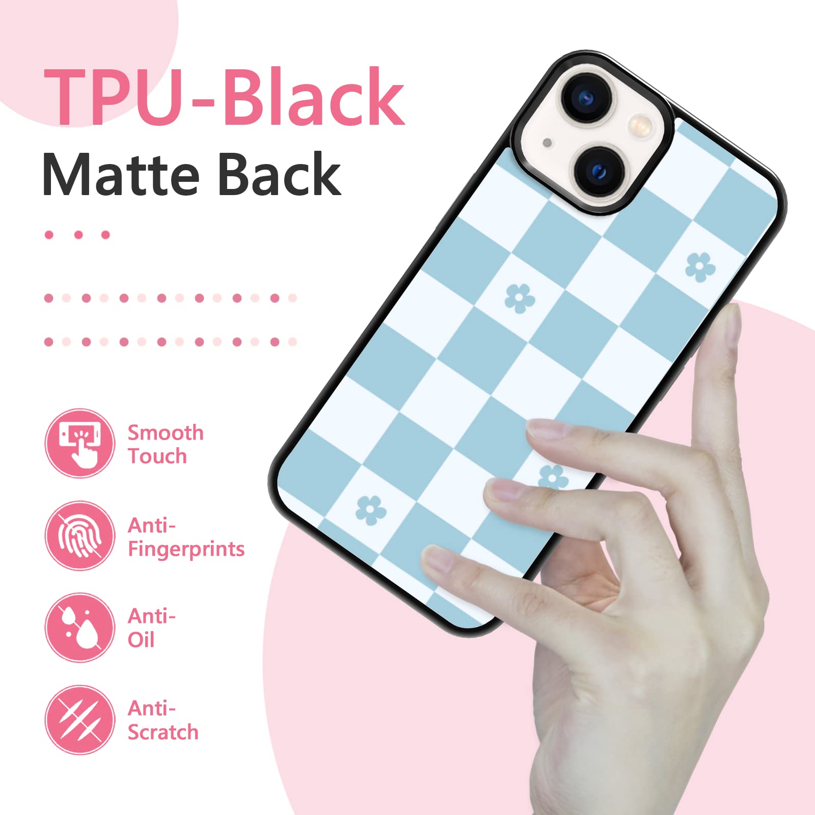 Amazon.com: FANXI Blue Daisy Checkerboard Phone Case Compatible